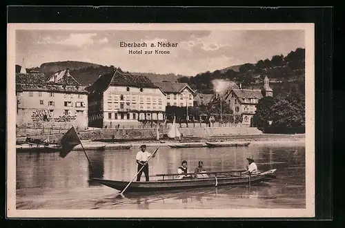 AK Eberbach a. Neckar, Gondel vor dem Hotel Zur Krone