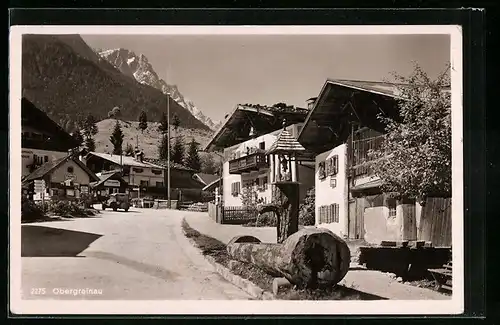 AK Obergrainau, Strasse durch den Ort