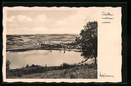 AK Schalkenmehren, Prtsansicht vom Seeufer aus