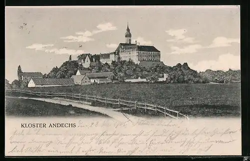 AK Andechs, Blick auf das Kloster