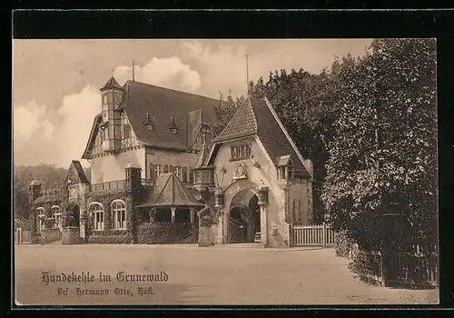 AK Berlin, Gasthaus Hundekehle im Grunewald
