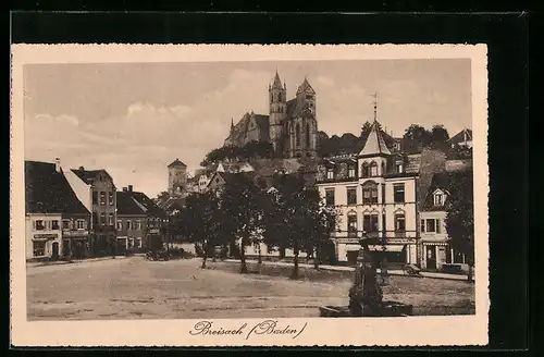 AK Breisach / Baden, Stadtplatz mit Schloss