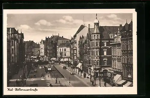 AK Kiel, Strassenbahn in der Holtenauerstrasse