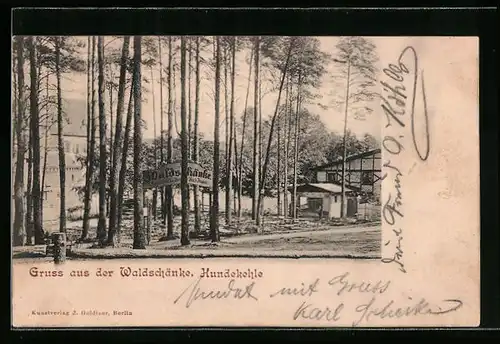 AK Berlin-Grunewald, Restaurant Waldschänke, Hundekehle