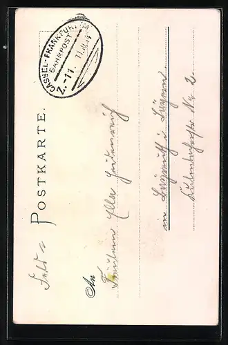 Lithographie Bayreuth, Eremitage, untere Grotte