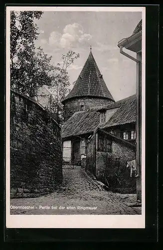 AK Obermoschel, Partie bei der alten Ringmauer