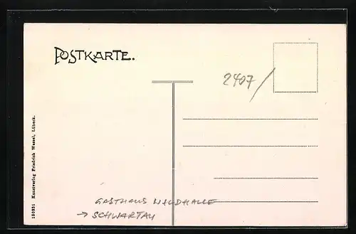 AK Schwartau, Gasthaus Waldhalle mit Bäumen