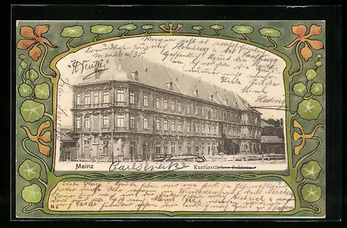 Passepartout-AK Mainz, Kurfürstliches Schloss