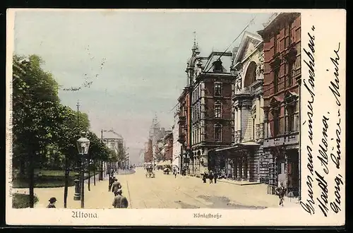 AK Hamburg-Altona, Blick in die Königstrasse