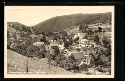 AK Döschnitz, Ortsansicht im Sommer
