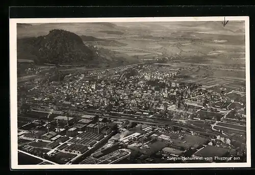 AK Singen-Hohentwiel, Panorama aus dem Flugzeug gesehen