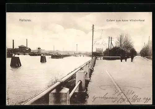 AK Kiel-Holtenau, Einfahrt zum Kaiser Wilhelm-Kanal