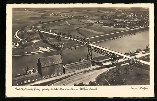 AK Kiel-Holtenau, Prinz Heinrich-Brücke übder dem Kaiser Wilhelm-Kanal