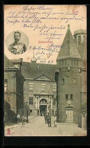 AK Kiel, Schlossthor, Prinz Heinrich von Preussen im Portrait
