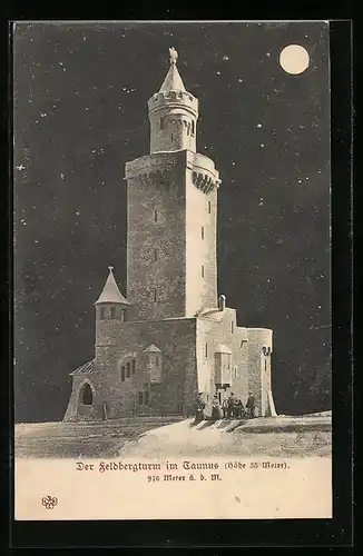 AK Feldberg / Taunus, Ferdbergturm bei Mondschein