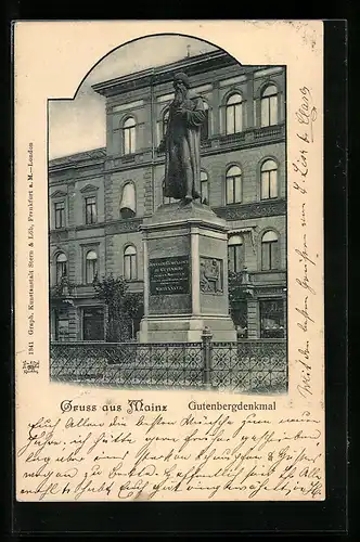 AK Mainz, Gutenbergdenkmal