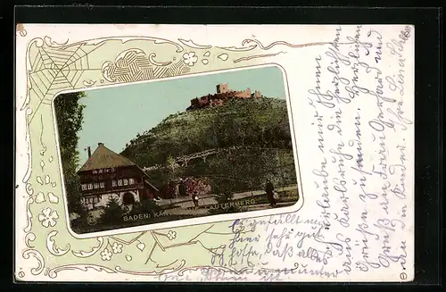 Passepartout-AK Karlsruhe, Lauterberg, florale Ornamente