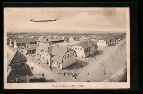 AK Ohrdruf, Zeppelin über dem Truppenübungsplatz