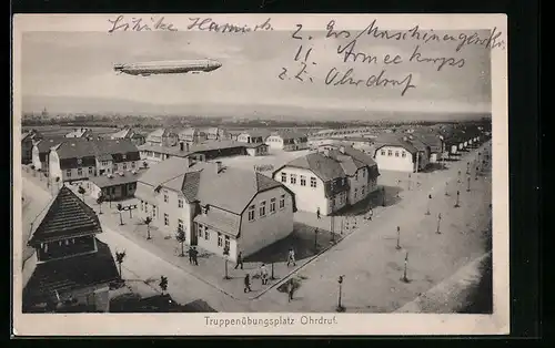 AK Ohrdruf, Zeppelin über dem Truppenübungsplatz
