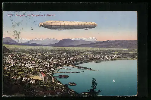 AK Bregenz, Zeppelin passiert die Stadt