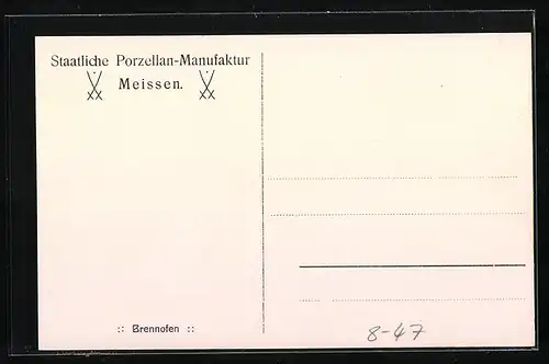 AK Meissen, Staatl. Porzellan-Manufaktur, Brennofen