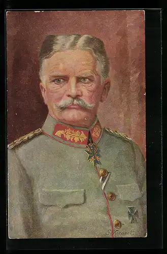 AK General von Mackensen mit Pour le Merite und Eisenem Kreuz