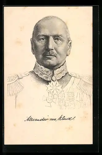 AK Heerführer Alexander von Kluck, Portrait in Uniform