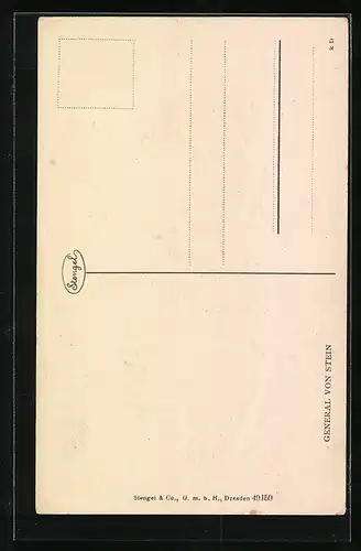 Künstler-AK Heerführer General von Stein in Uniform mit Eisernem Kreuz