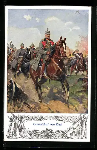 Künstler-AK General von Kluck zu Pferd