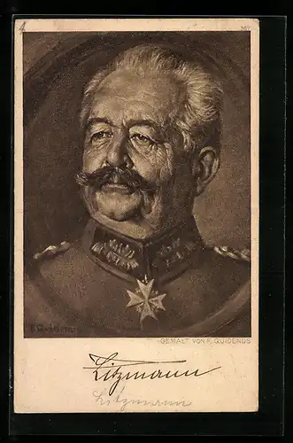 Künstler-AK Fritz Quidenus: General Litzmann