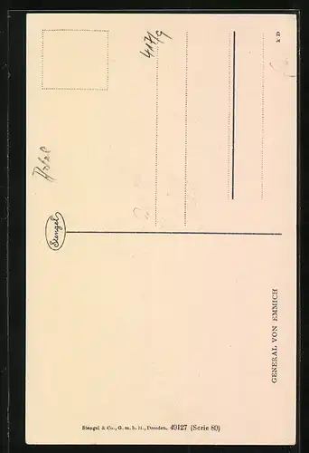 AK Portrait von General vom Emmich mit Pour le Merite und Eisernes Kreuz, Orden