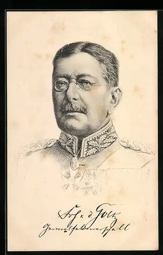 AK Generalfeldmarschall von der Goltz mit Brille und Eisernem Kreuz