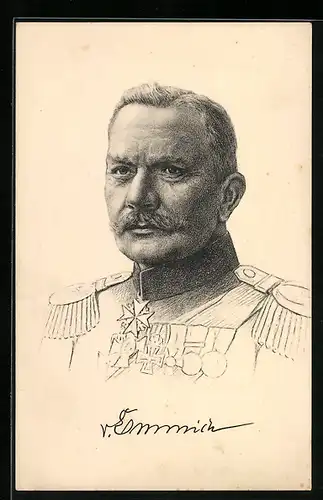 AK General von Emmich in Uniform mit Orden