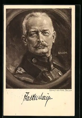 Künstler-AK Portrait Heerführer Falkenhayn