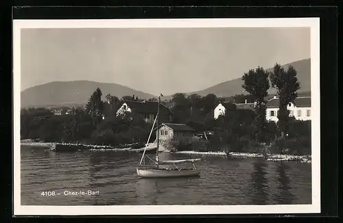 AK Chez-le-Bart, Ortsansicht, Segelboot