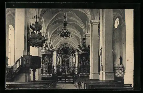 AK Toggenburg, Neu St. Johann, Inneres der Klosterkirche
