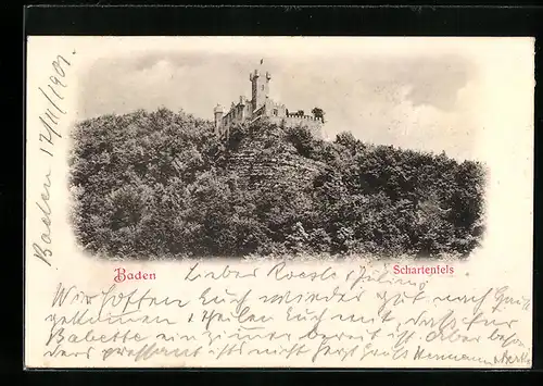 AK Baden, Schartenfels mit Burg