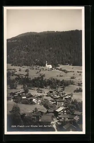 AK Fiesch, Teilansicht mit Kirche von Aernen