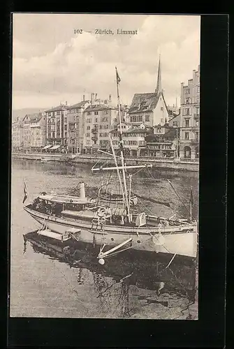 AK Zürich, am Limmat