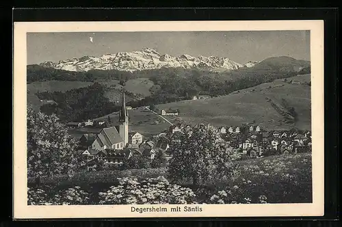 AK Degersheim, Ortsansicht mit Säntis