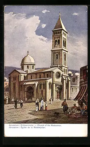 Künstler-AK Jerusalem, Erlöserkirche