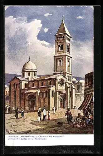 AK Jerusalem, Strassenszene an der Erlöserkirche