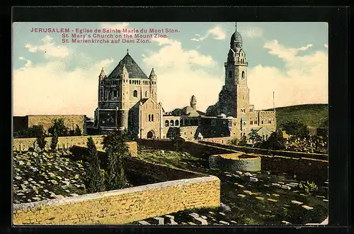 AK Jerusalem, St. Marienkirche auf Dem Zion