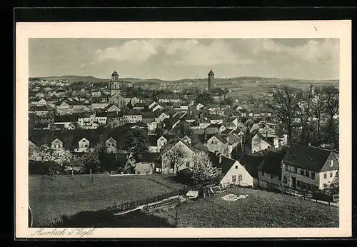 AK Auerbach i. V., Teilansicht aus der Vogelschau