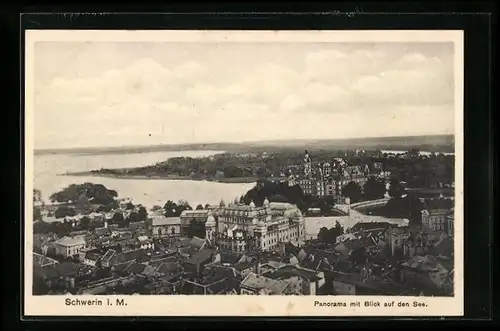 AK Schwerin i. M., Panorama mit Seeblick