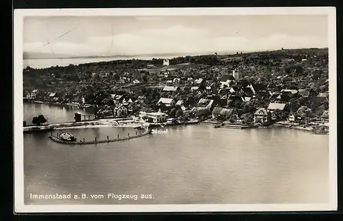 AK Immenstaad a. B., Ortsansicht vom Flugzeug aus