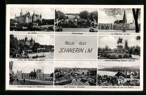 AK Schwerin i. M., Schloss, Ortsansicht Nordwest