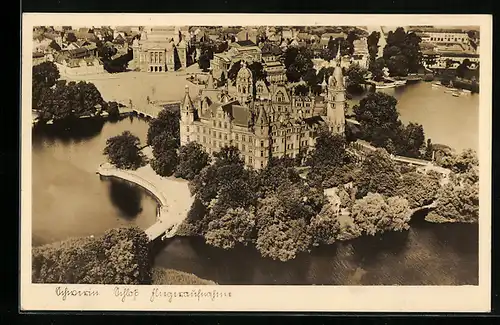 AK Schwerin i. M., Schloss vom Flugzeug aus