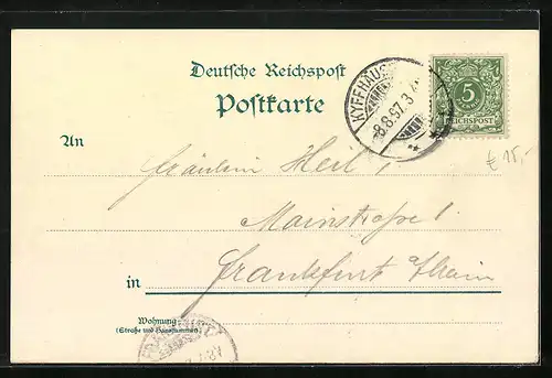 Lithographie Kyffhäuser, Kaiser Wilhelm-Denkmal, Wirtschaft, Barbarossa, Reiterstandbild