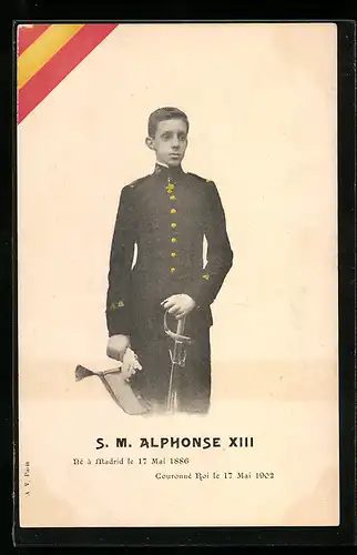 AK König Alfonso XIII. von Spanien in Uniform